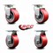 Service Caster 4 Inch Red Poly on Cast Iron Caster Set with Roller Bearings 2 Swivel 2 Rigid SCC-20S420-PUR-RS-2-R-2 - alternate 5